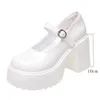 Dress Shoes white platform heel Mary Jane Vintage Girls High Heel Platform Lolita Japanese Style College Student 231006