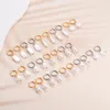 Hoop Earrings Fashion 1 Pair Stainless Steel Small Imitation Pearl For Women Girls Elegant Accessories