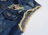 Gilets pour hommes Mode 2023 Hommes Denim Jeans Gilet Manteau Déchiré Sans Manches Printemps Homme Streetwear Gilet Trou Vestes Hommes