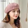 Bérets laine chapeaux pour femmes automne hiver mode couleur épaissir bonnet chapeau dames élégant Streetwear casquette femme Boina