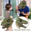 Theme Costume Horror Dinosaur Headgear Lifelike Dinosaur Mask Cute Halloween Animal Tyrannosaurus Rex Mask Halloween Cosplay Party DecorationL231008