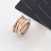 Klassieke titanium stalen paar ring luxe heren dames gouden ring ontwerper verlovingsringen mode-sieraden met doos