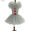 Thema Kostüm Grau Clown Tutu Kleid für Mädchen Karneval Halloween Kommen für Kinder Mädchen Joker Cosplay Tüll Outfit Kinder Party gruselige KleidungL231007