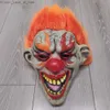 Máscaras de festa Flaming Clown Headgear Ball Performance Party Truque Horror Máscara Bar Room Escape Prop Cosplay Prop Halloween Masquerade Party Q231007