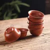 Tea Cups Authentic Yixing Purple Sand Set Travel Portable Six Cup Chinese Ceremony Supplies 30 ML