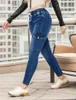 Vrouwen Jeans 2023 Herfst Elastische Taille Enkellange Voor Vrouwen Mode Hoge Trekkoord Denim Potlood Broek S-2XL