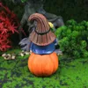 Party Masks Cartoon Dwarf Garden Decor Creative Dwarfs Holding Turtle Sitting on Pumpkin Decorative Figurines Garden Dwarf Ornaments Q231007