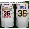 College Basketball indossa maglie da basket # 36 Meadowlark Lemon Harlem Globetrotters Maglia da basket classica retrò Mens cucita Numero personalizzato e nome Jerse