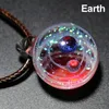 Mały wszechświat kryształowy naszyjnik galaktyka szklana kulka wisiorka naszyjnik biżuteria prezent H9274D