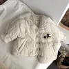 Piumino coreano per bambini Giacca invernale in cotone Piumino Parka Ragazzi per ragazze Cappotto in cotone con stampa gatto carino Cappotto in cotone spesso per bambini Cappotto in cotone caldo 231007