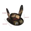 Chapeaux de fête Steampunk hommes chapeau avec lunettes Vintage Jazz chapeau Gay haut-de-forme diable corne chapeau Steampunk fête Halloween mascarade Costume 231007