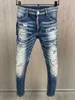 SS24 A610 Coolguy Man Jeans Microelástico possui uma decoração de bordado com zíper de alta qualidade Tag de couro pequeno EU44-EU54