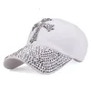 Designer Washed Denim Baseball Caps Adults Mens Womens Rhinestone Sun Hat Summer Skull Bling Casquette Adjustable Strapback