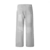 Herenbroeken Vintage gewassen rechte hiphop baggy jeans voor mannen en vrouwen Y2k effen Ropa Hombre denim oversized casual broek