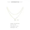 Anhänger BOAKO 925 Sterling Silber Halsketten für Frauen Doppellagige Basic-Kette Hochzeit Perle gestapelte Halskette Collier Argent