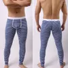 Homens sleepwear moda marca cruz listra algodão homem sexy bolsa lounge calças gay térmica dormir pijama leggings 2021 tamanho 211q