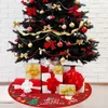 Decoraciones navideñas Falda de árbol de Navidad Copo de nieve Papá Noel Impreso Árbol de Navidad Decoración inferior Estera Feliz Navidad Decoraciones Adornos de fiesta para el hogar 231006