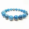 MG0515 sur 10 mm Bracelet empilable en apatite bleue Bracelet de pierres précieuses de haute qualité Bracelet de bien-être émotionnel de protection pour hommes 262N