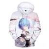 Men's Hoodies Re：Zero Re0 Emilia Rem 3D Fall Winer Suit Sportswear Kawaii Women/Men the Hoodedとは異なる世界での生活