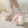 Slippers 2023 arrival women s fuzzy slippers comfortable indoor plush slides female cartoon cotton fabric shoes 231007