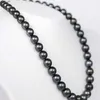 VRAI BEAU COLLIER DE PERLES NOIRES NATURELLES DE TAHITI 17 5-12MM