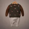 Cardigan Maglione di Natale per bambini Ins Autunno Industria pesante per bambini Ricamato a mano Fondo Maglione Gilet Abbigliamento per bambini 231007