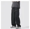 メンズパンツカジュアルルーズポケットカーゴ韓国ファッションヒップホップストレートワイドレッグストリートウェアスウェットパンツ