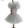 Thema Kostüm Grau Clown Tutu Kleid für Mädchen Karneval Halloween Kommen für Kinder Mädchen Joker Cosplay Tüll Outfit Kinder Party gruselige KleidungL231007