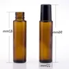 Amber Glass Roll On Bottles 15ml Essential Oil Bottle Stainless Steel Roller Ball Empty Perfume Cotainer F1243 Spopf