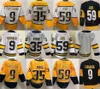 Maglia da hockey da uomo 9 Filip Forsberg Reverse Retro 59 Roman Josi 35 Pekka Rinne Cuciture per appassionati di sport Blu navy Giallo Bianco Squadra Winter Classic Stadium Series