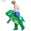 Themakostuum Kind Volwassen Unisex Jongen Meisje tafel Groene Dinosaurus Cosplay Kom Kinderen Kleuterschool Prestaties Halloween Carnaval PartyL231007