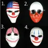 Maski imprezowe Maski do maskarady Party Scary Clowns Mask Payday 2 Halloween Horible Graffiti Graffiti Mask Mask Movie Cosplay Mask Q231009