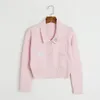 1007 L 2023 Runway Autumn Women's Sweaters Long Sleeve Crew Neck Cardigan Black Pink Womens DL