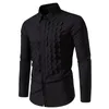 Chemises décontractées pour hommes 2023 Hommes à manches longues Double boutonnage Henry Col Mens Robe Mâle Vêtements Chemise Hemd Homme Chemise S42