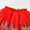 Skirts DXTON Children Christmas Year Gift Skirt Girls Elk Sequined Appliqued Tulle Mesh Princess Skirts Outfits Children Clothes 231007