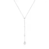 Pendentifs BOAKO Luxe Femme Bijoux 925 en argent Sterling en forme de Y brillant amour coeur pendentif collier pour les femmes tempérament à la mode colliers