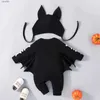 Theme Costume Halloween Baby Boy Bat Jumpsuit Newborn Infant Toddler Romper Long Sleeve Skeleton Playsuit Comes Romper + Hat Imp HalloweenL231007