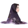 Abbigliamento etnico Donne musulmane di alta qualità Sciarpa Hijab istantanea Stampa Copertura completa Berretto Burqa Amira Islam Cappello da preghiera Velo Scialle arabo Copricapo