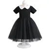 Sukienki dla dziewczynki w środę sukienka Addams for Girl 3 10 -letnia kostium Halloween Cosplay Gothic Black Mesh Girls Daily Casual Dutfits 231007