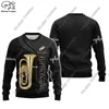 Maglioni da uomo Nome personalizzato Serie musicale stampata in 3D Vari modelli di strumenti musicali Autentico maglione brutto Inverno Casual Unisex Y-2