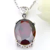 LuckyShine 925 Sterling Silver Pendant Necklaces Women's Easter Colares Ruby Jewelry Indian Garnet Gemstone Pendant Jewelry307M