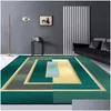 Carpets Living Room Carpet Luxury Modern Gray Green Black Geometric Rug For Bedroom Sofa Coffee Table Floor Kitchen Mat House Drop Del Dhgsa