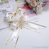 Juldekorationer 100/200 st Pull Bow Ribbon Gift Packing Flower Wrappers Hand Ritade Plastic Flores Wedding Christmas Party Diy Festive Decoration 231006
