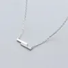 Hängen MloveAcc äkta 925 Real Sterling Silver Shiny Bar Charm Pendant Necklace For Women Fashion Jewelry