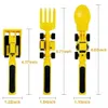 Cups Dishes Utensils Dinneractive Children's Utensils Feeding Spoon and Fork Bulldozer Excavator Shovel Cutlery Set Kids Tableware Toddlers Infant Fo 231007