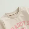 Kläduppsättningar småbarnsflickor outfit långärmad daddys flicka pullover tröja och elastiska byxor set baby söta höstkläder