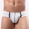 Cuecas masculinas sexy roupa interior baixa cintura elástica gelo seda gay homens bulge nadar briefs malha respirável calcinha homem u bolsa convexa