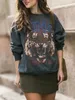 Felpe grafiche tigre per donna moda pullover vintage top 2023 primavera autunno abbigliamento donna felpe larghe con cappuccio