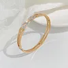 Bangle DARHSEN Women Cubic Zircon Statement Bangles Bracelet Unique Design Fashion Jewelry Stainless Steel Silver Gold Color