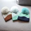 Beanieskull Caps päls fluffig hatt Kvinnor Vinterkrulla kant kassamere stickad tjock varm böna utomhus casual 231006